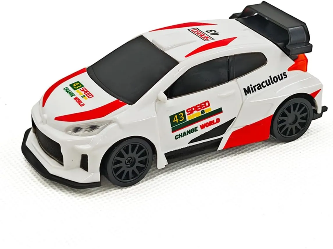 RC Drift Racing Car 1:43 Scale 2.4G Full Scale Linkage Light Set Mini Electric RC Car Model(RTR Version,White 2)