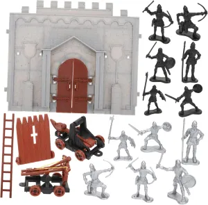 Realistic Castle Playset Soldiers Figures Toys for Boys and Girls Army Men Model Kits
