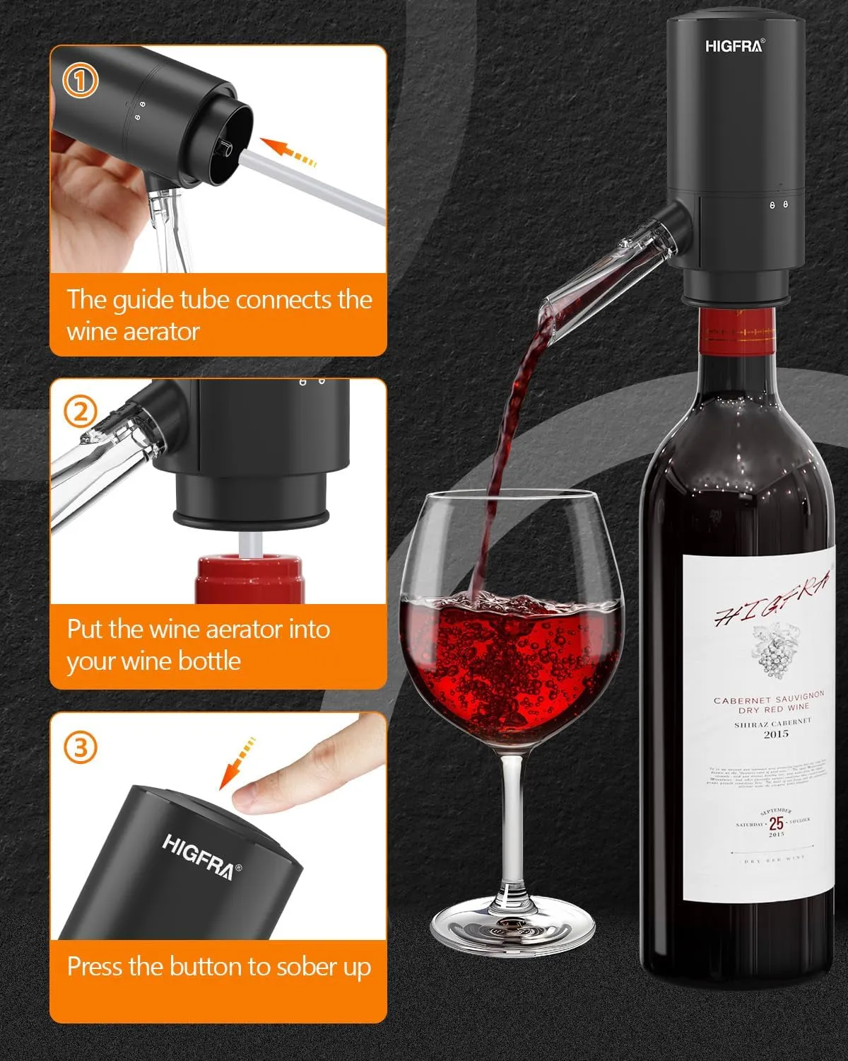 Rechargeable Electric Wine Opener Set - All-in-One Premium Wine Gift with Wine Aerator, Vacuum Stopper and Foil Cutter - Perfect for Christmas, Home, Bar, and Party Use-Day Gifts for Dad