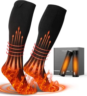 Rechargeable Heated Set - Heated Socks and Hand Warmers for Men - 2 Packs 12000mAh Electric Foot Warmers - Gifts for Hunting, Fishing, Skiing and Outdoor - Christmas Stocking Stuffers