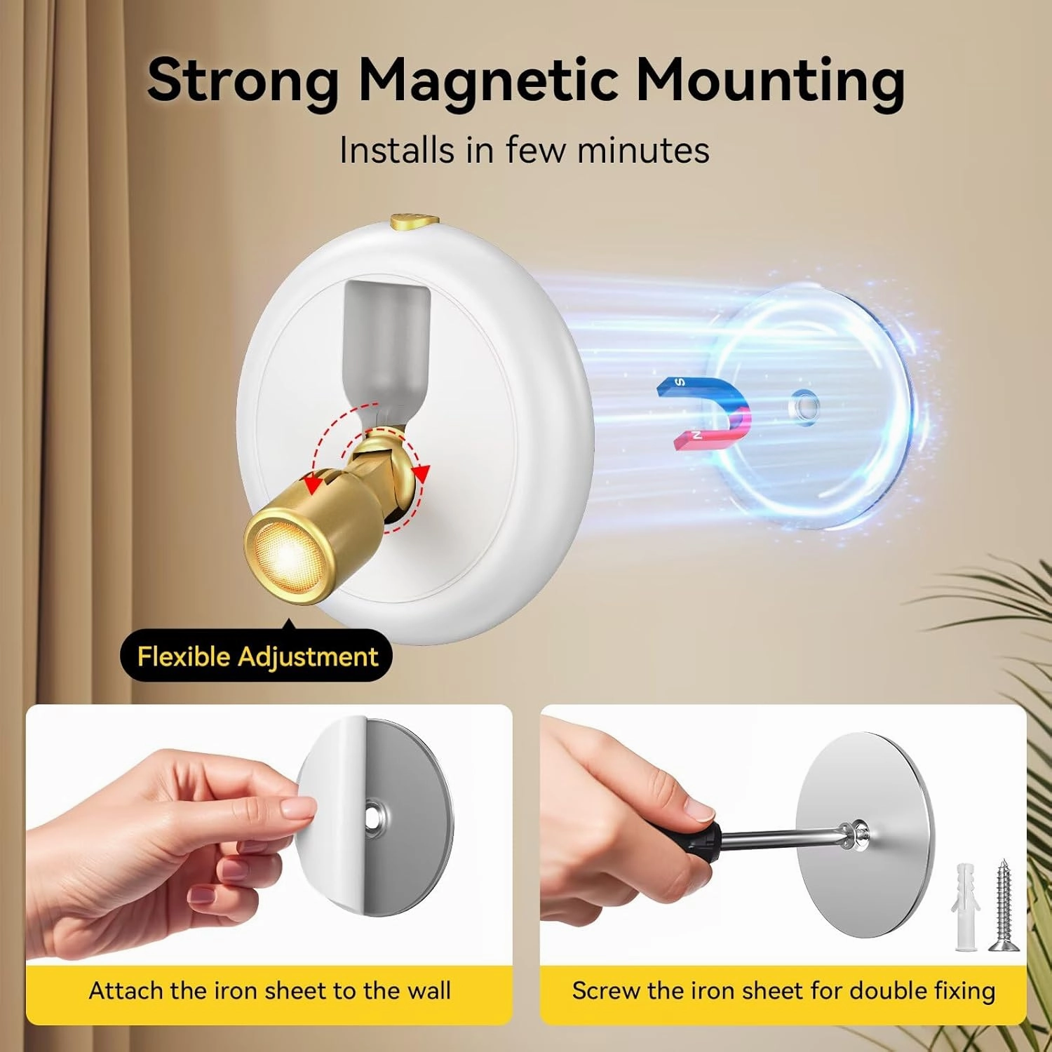 Rechargeable Battery LED Spotlight Indoor: Wireless Mini Art Accent Spot Lights with Timer Remote - Small Dimmable Uplight for Plants Display Painting Dartboard Artwork Portrait Closet (2 pack-white)
