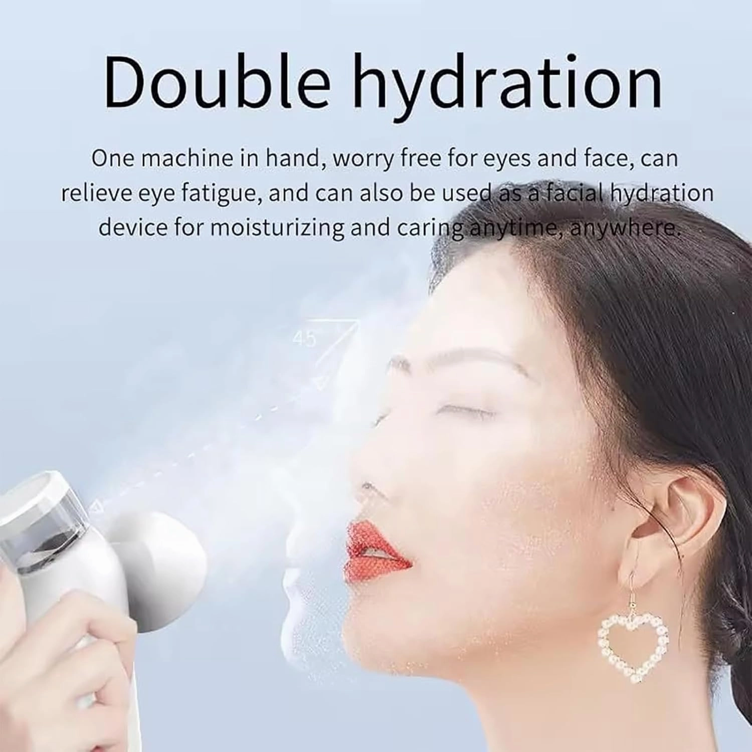 Rechargeable Mist Sprayer for Dry Eye, Cool Mister Eye Steaming Device with 20ml Water Tank Capacity, 3 Temperature Modes & Hot and Cold Compress Modes Adjustable, for Eyelid, Eye Skin SPA