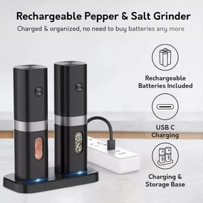 Rechargeable Salt and Pepper Mill Set by Sharper Image