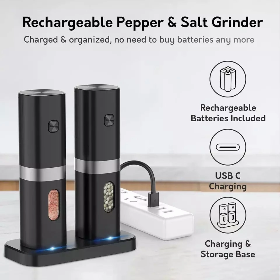 Rechargeable Salt and Pepper Mill Set by Sharper Image