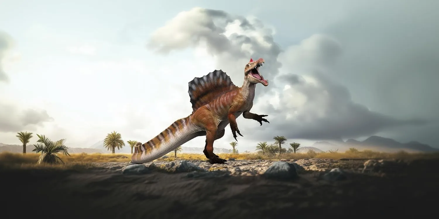 RECUR 18" Spinosarus Prehistoric Dinosaur Models - Realistic Dino Figurine Dino Play Toy for Display with Movable Jaw Deluxe