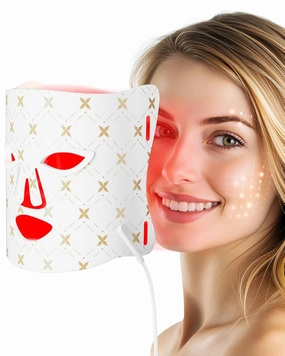 Red Light Therapy for Face,LED Face Mask Light Therapy,630nm & 830nm Wavelength 2500mAh,Battery,Remote Control,Infrared Red Light Therapy Mask