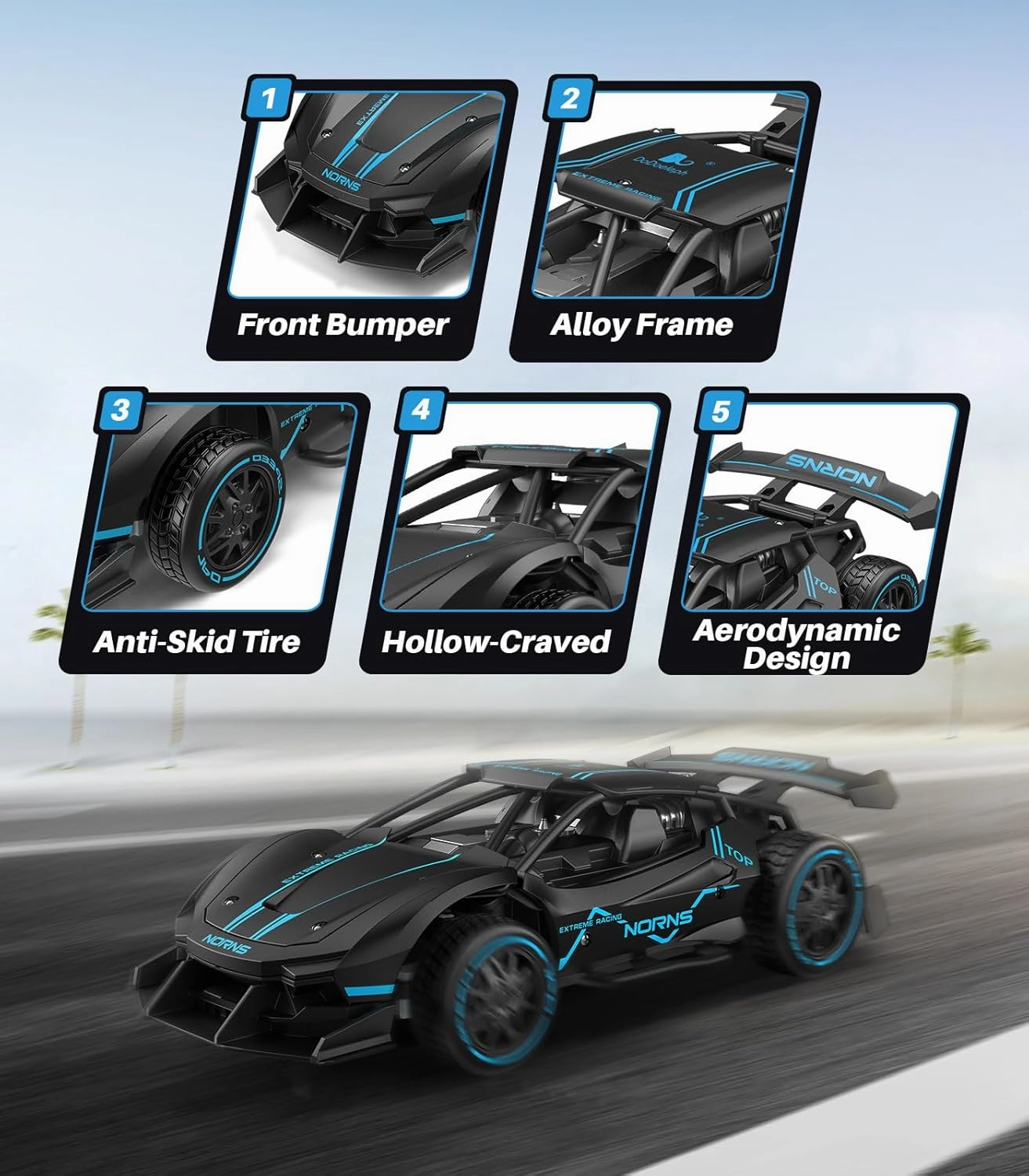 Remote Control Car for Boys Girls, Hobby RC Cars rc Crawler 2.4Ghz Alloy Metal Frame Fast Vehicle 15KM/H Racing Toy Car Model Rechargeable Battery, Kids Adults Birthday