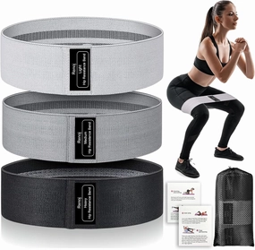 Renoj Resistance Bands, Exercise Workout Bands for Women and Men, 3 Set of Stretch Bands for Booty Legs for Yoga Starter, Pilates Flexbands