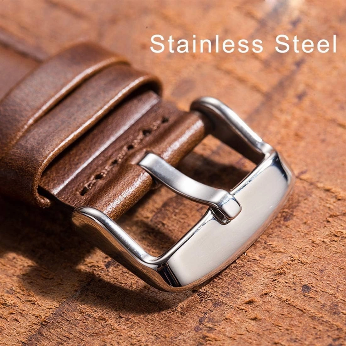 Replace Watchband, Watch Straps,Watch Band Replacement,24/23/22/20/19/18/17/16/15/14/13/12mm Stainless Steel Clasp Leather Men Watch Strap Comfortable and Breathable Classic Watchband