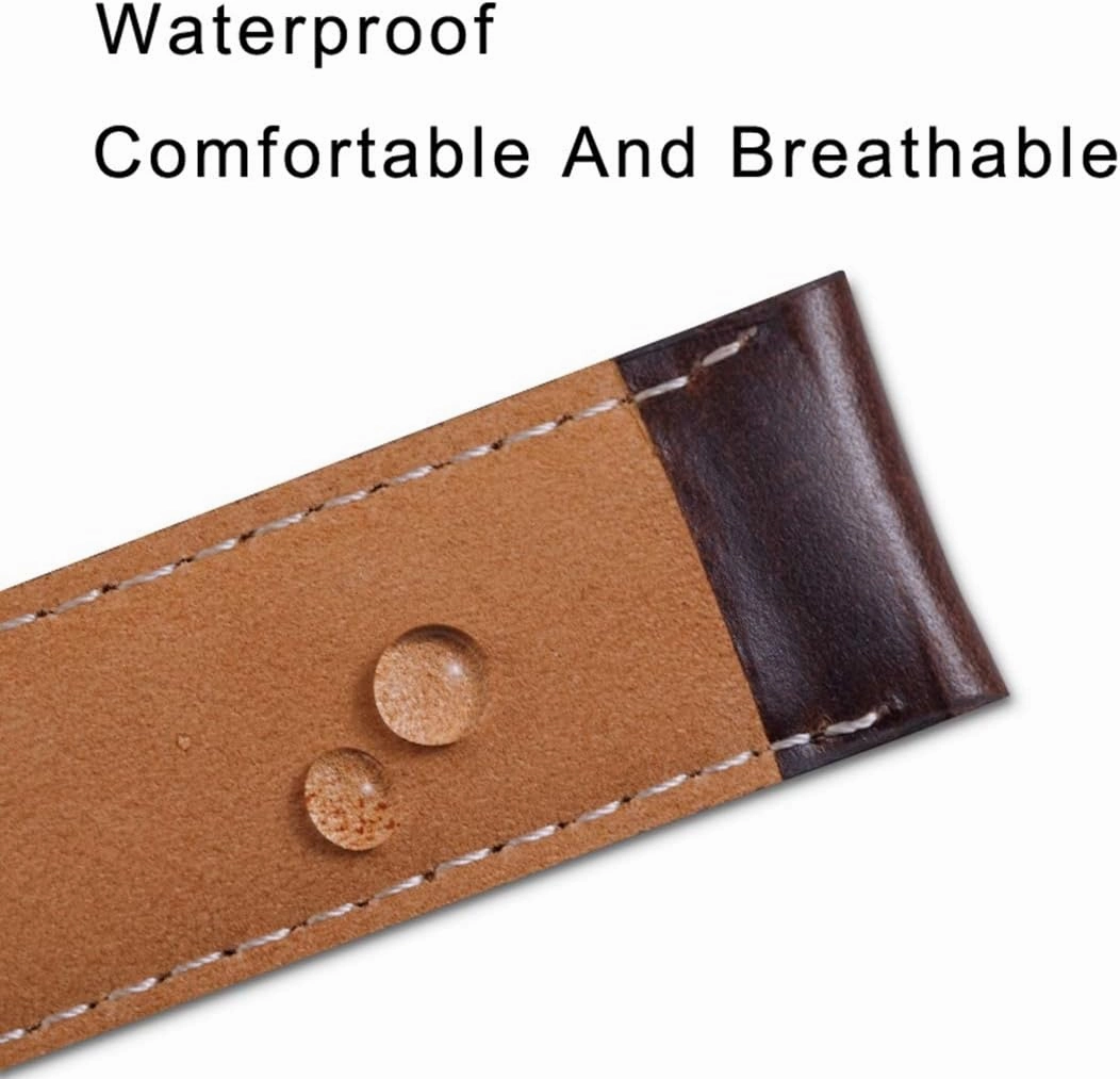 Replace Watchband, Watch Straps,Watch Band Replacement,24/23/22/20/19/18/17/16/15/14/13/12mm Stainless Steel Clasp Leather Men Watch Strap Comfortable and Breathable Classic Watchband