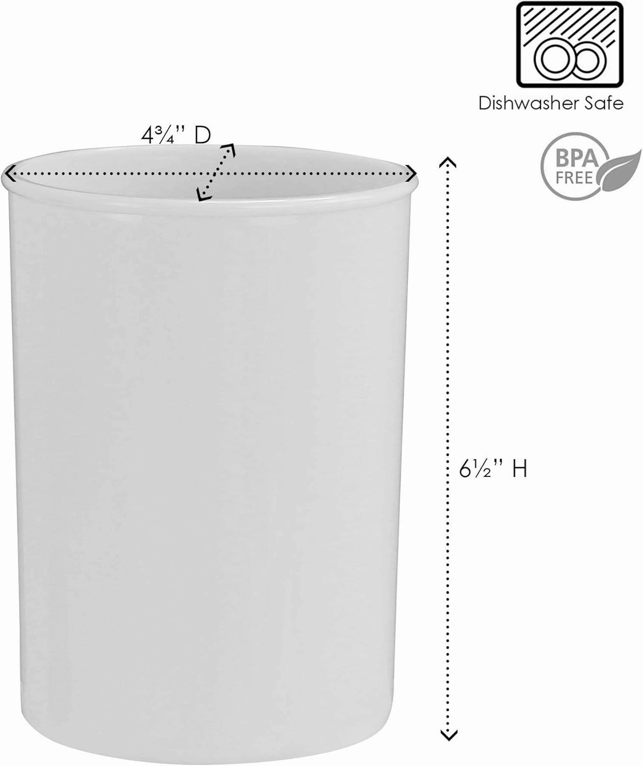 Reston Lloyd Calypso Basics Plastic Utensil Holder Jar, Pink