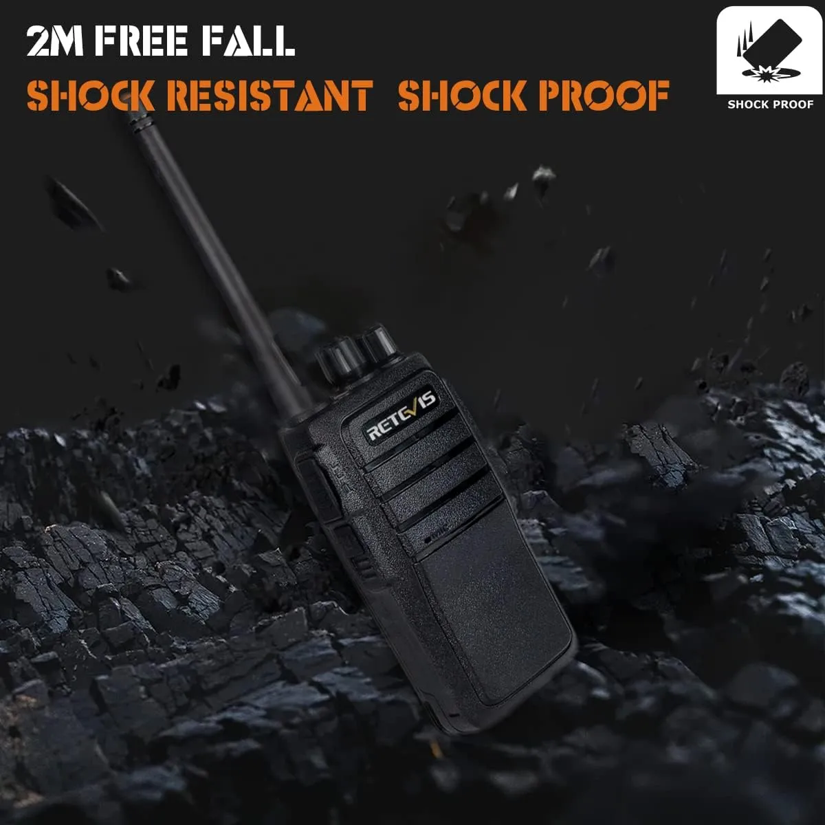 Retevis RT21 Two-Way Radios Rechargeable Long Range Walkie Talkies Hand Free 16CH Business 2 Way Radios, Wall Charger Base, 1100mAh Battery(10 Pack)