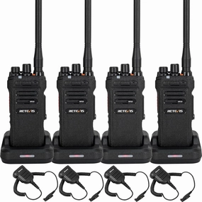 Retevis NR30 GMRS 2 Way Radio Long Range,IP67 Waterproof Walkie Talkies with Mic,Professional Two Way Radios Rechargeable,2800mAh,Noise Cancelling,Group Call,for Manufacturing Contractor(4 Pack)