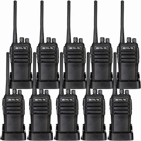 Retevis RT21 Updated 3000mAh 2 Way Radio Rechargeable, Heavy Duty Two Way Radio Long Range, 16CH VOX Handfree Adults Walkie Talkies for Business Retail Contractor Agriculture Black(10 Pack)