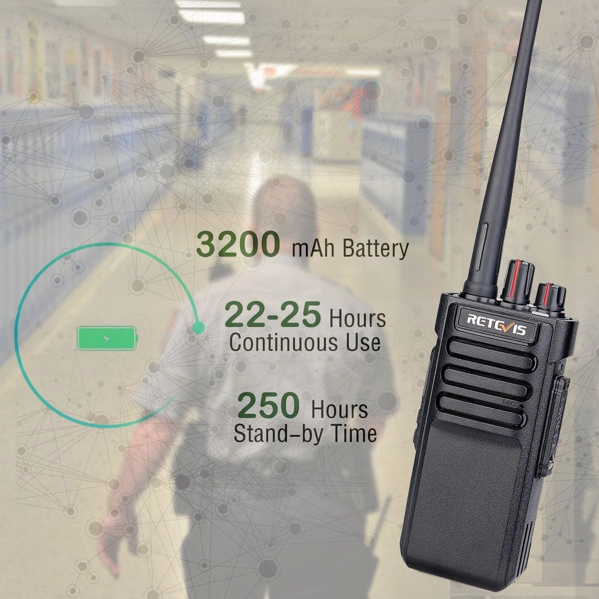 Retevis RT29 High Power Two Way Radio,Bulk Walkie Talkies for Adults Long Range, 3200mAh Rechargeable,Professional 2 Way Radio for Commercial Team Communication(10 Pack)