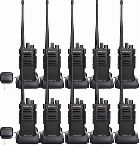 Retevis RT29 High Power Two Way Radio,Bulk Walkie Talkies for Adults Long Range, 3200mAh Rechargeable,Professional 2 Way Radio for Commercial Team Communication(10 Pack)