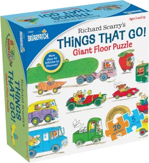 Richard Scarry Things That Go Seek and Find Giant Floor Puzzle, Learn by Finding Hidden Items from Four Classic Scenes from Richard Scarry’s bestselling Busytown Books, for Ages 3 