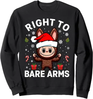 Right To Bare Arms Labubu Gymer Christmas Funny Gym Workout Sweatshirt