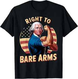 Right To Bare Arms Us Flag 4th Of July Funny Gym Workout T-Shirt