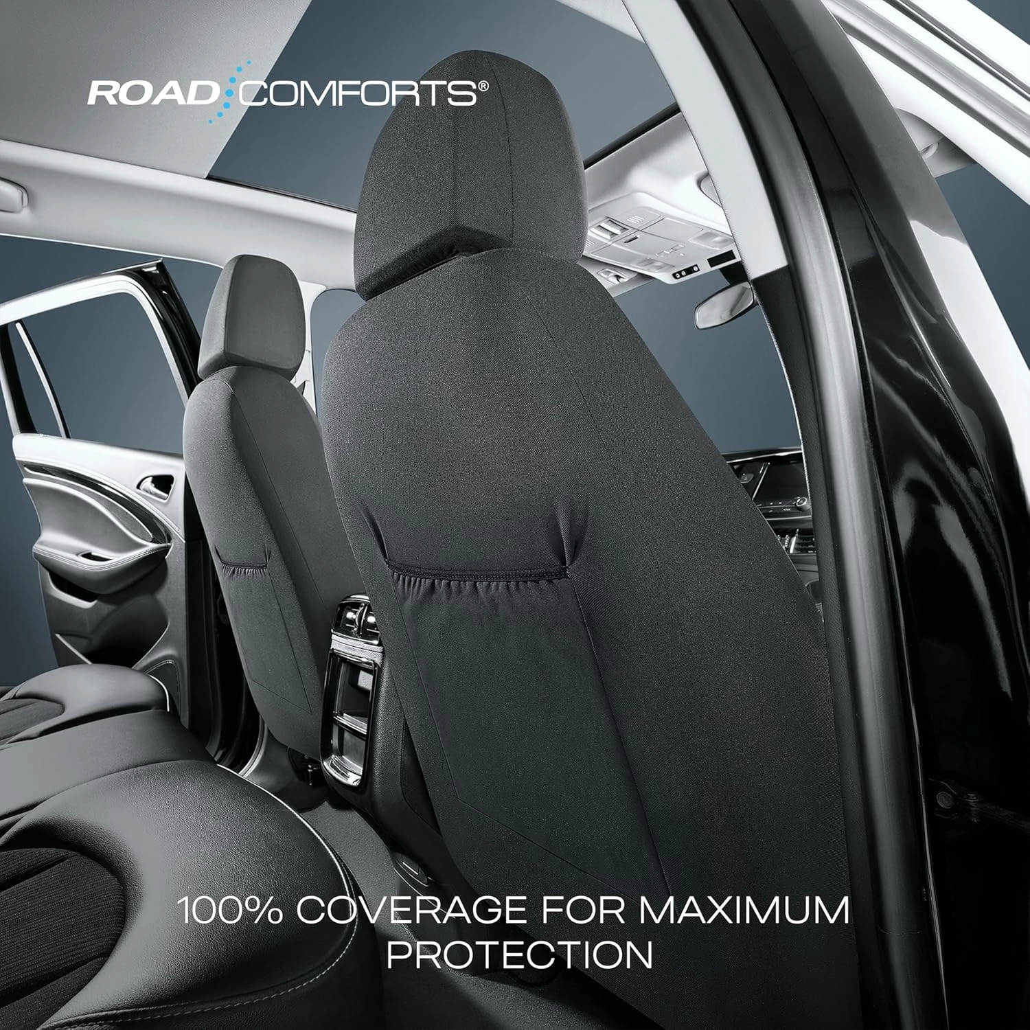 Road Comforts Baja Blanket Seat Covers Gray Diamond Bucket Seat Covers Low Back Full Set - Jacquard Fabric, Airbag Compatible, Universal Fits Car, Truck, SUV, Vans