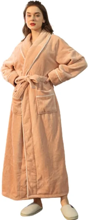 Robes for Women Winter Warm Soft Cozy Long Robe Lounge Fluffy Fuzzy Spa Bathrobe Nightgowns With Belt