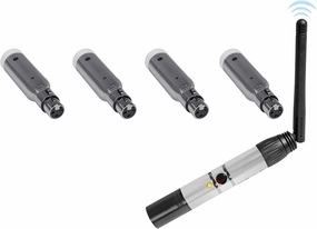 Rockville DMX-WTR Rechargeable Wireless DJ DMX Lighting Transmitter 4) Receivers