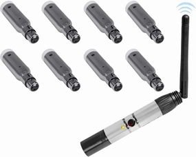 Rockville DMX-WTR Wireless DJ DMX Lighting Transmitter 8) Rechargeable Receivers