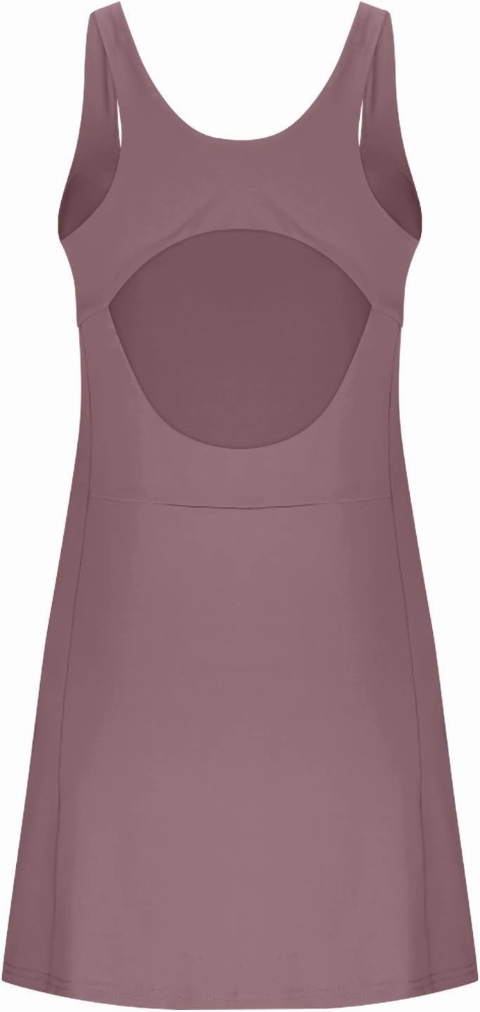 Romper Dress for Women Sleeveless Spaghetti Strap Rompers Square Neck Tennis Dress Workout Athletic Clothes