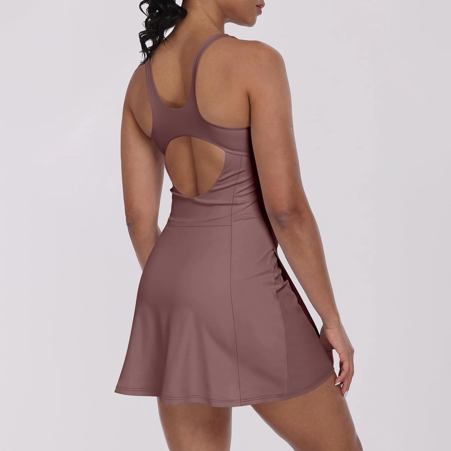 Romper Dress for Women Sleeveless Spaghetti Strap Rompers Square Neck Tennis Dress Workout Athletic Clothes
