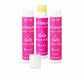 Rose Lip Balm Collection, Vegan Set, Beeswax Free, with Avocado And, Organic Jojoba Oil, and Vitamin E, Natural Moisturizer for Dry, Chapped Lips, 3 Tube Set