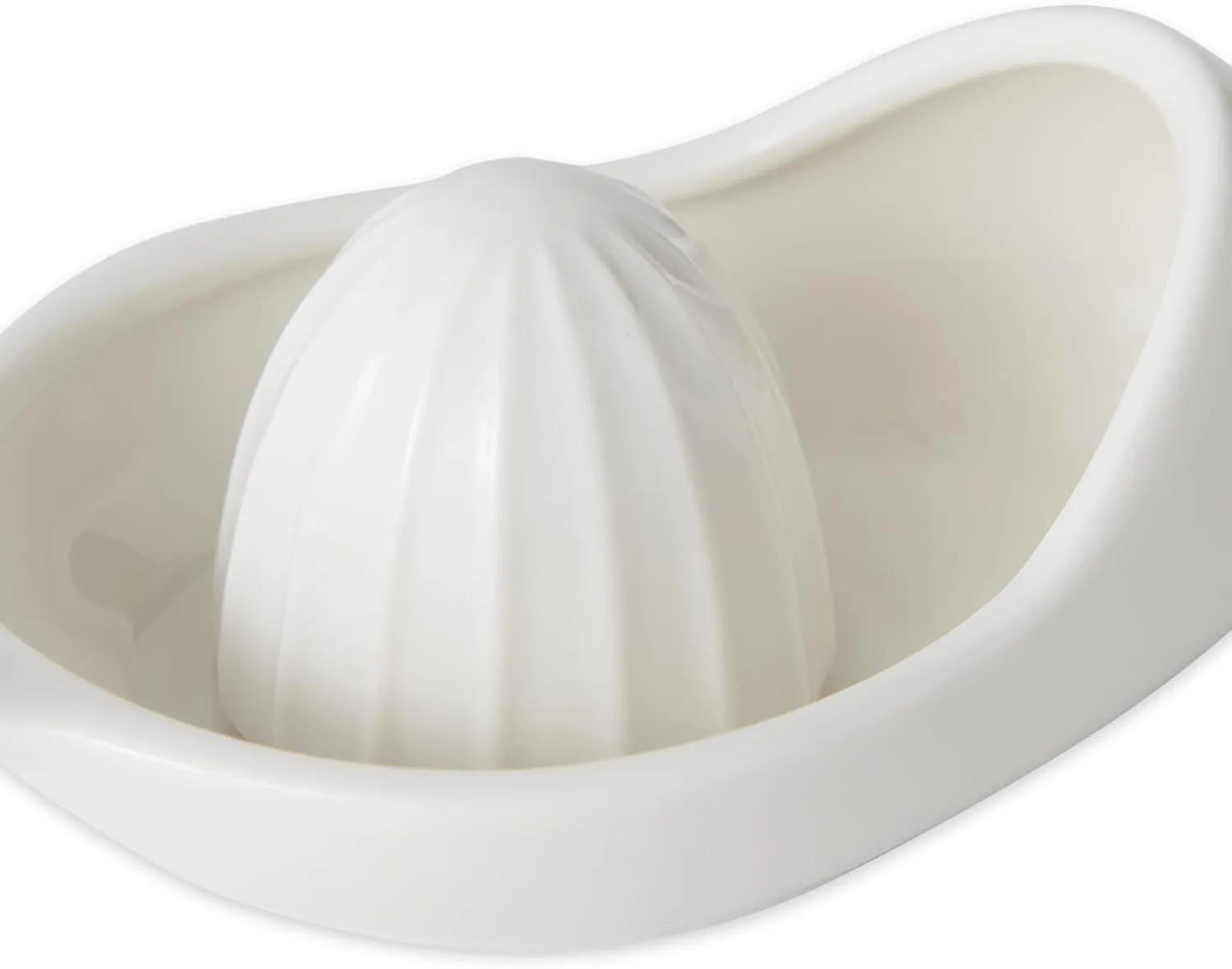 RSVP International Porcelain Kitchen Tool Collection, Citrus Juicer/Stainer, White