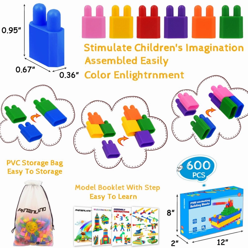 Rynx | 600 Pieces Set - Building Blocks Construction STEM Toy