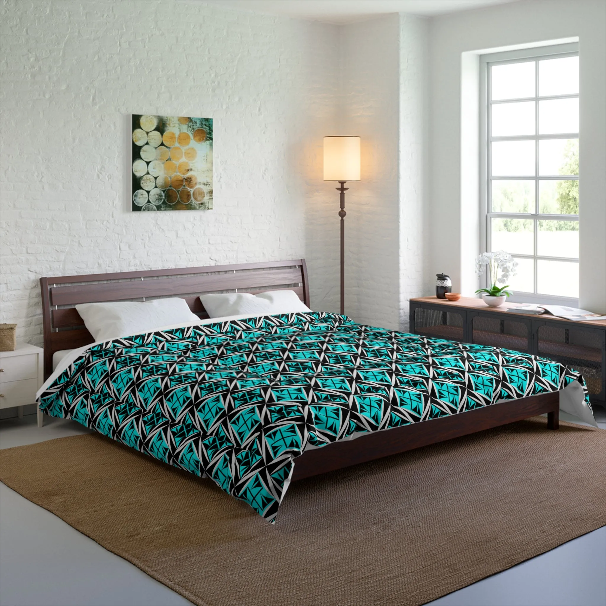 Sacred Winds in Turquoise Comforter