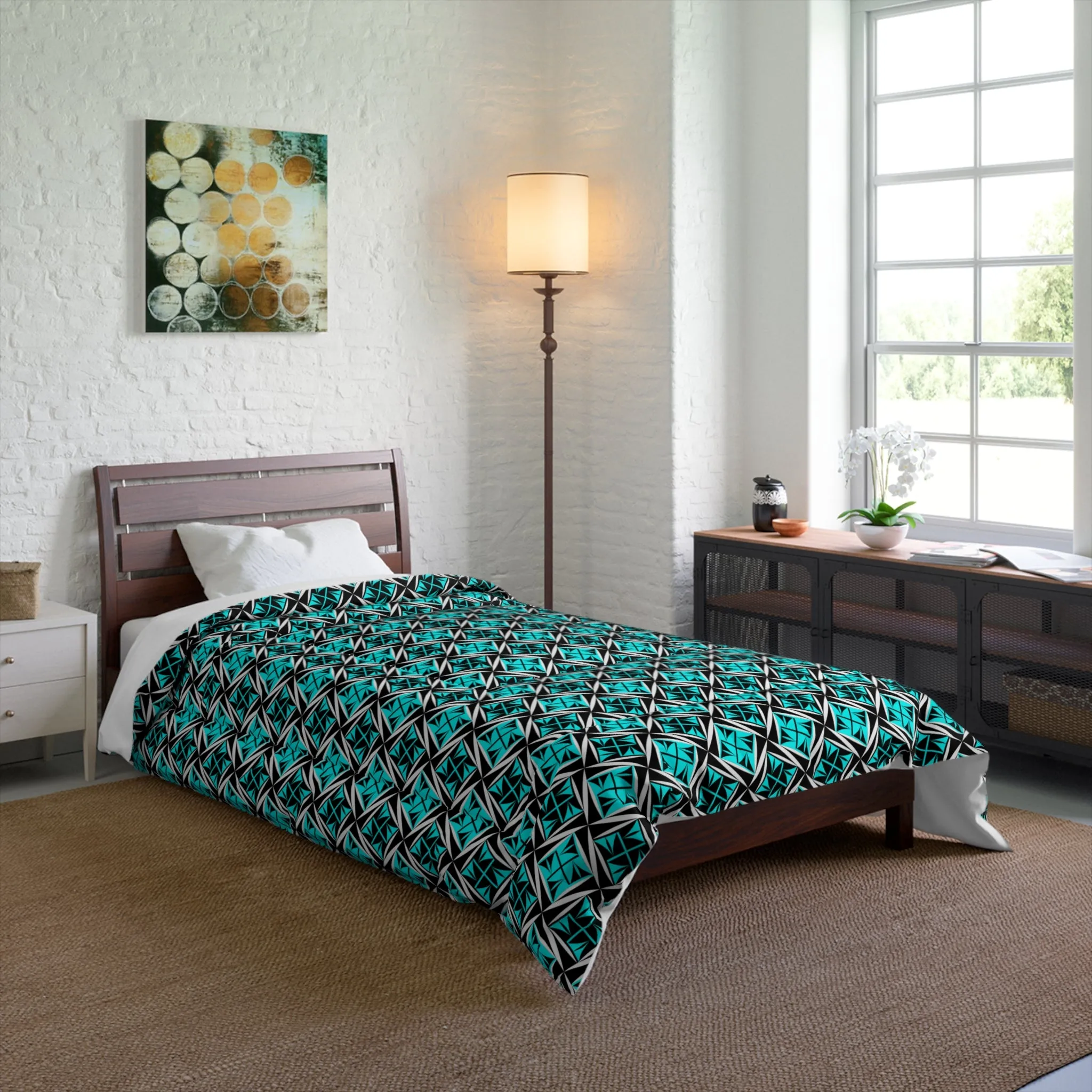 Sacred Winds in Turquoise Comforter