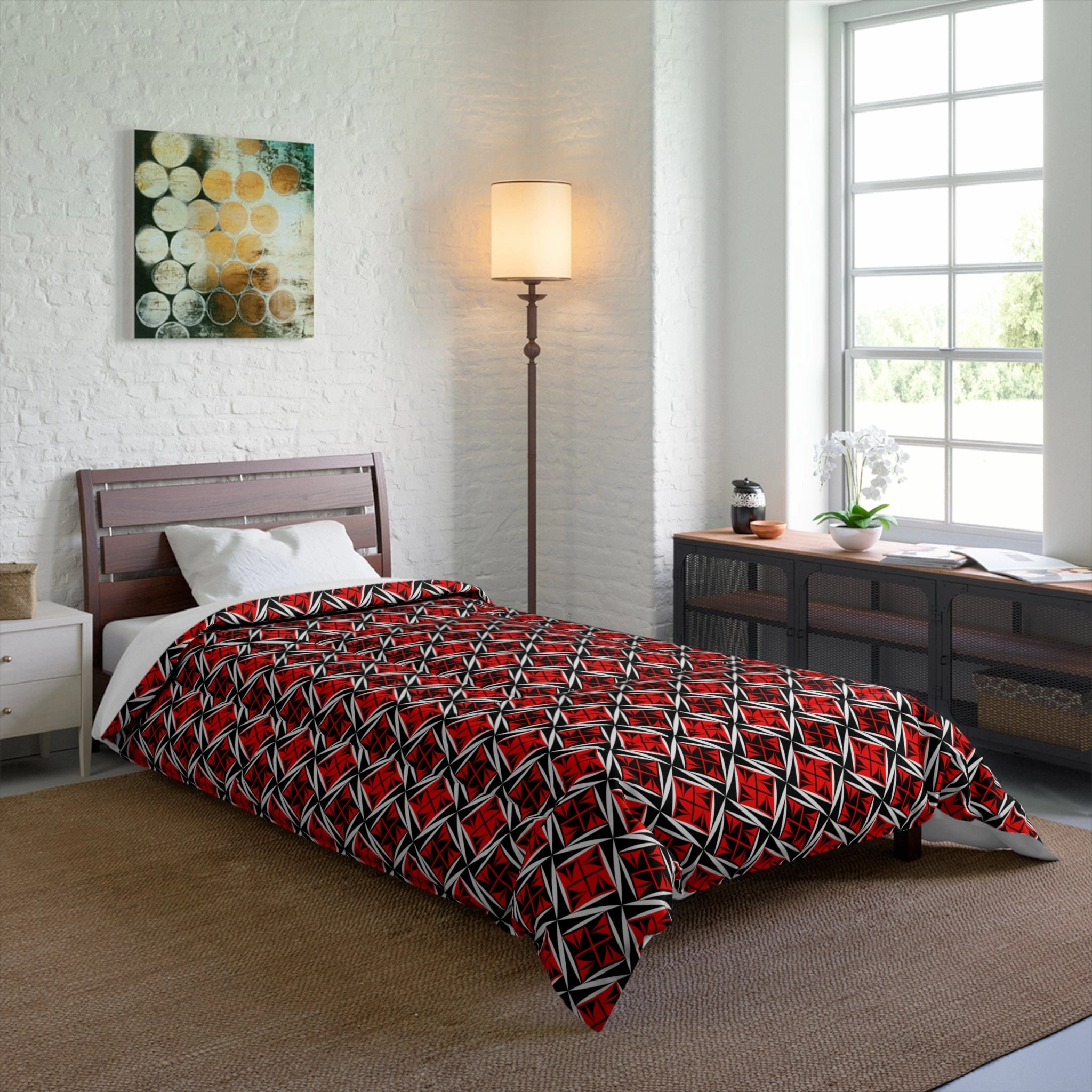 Sacred Winds in Red Comforter