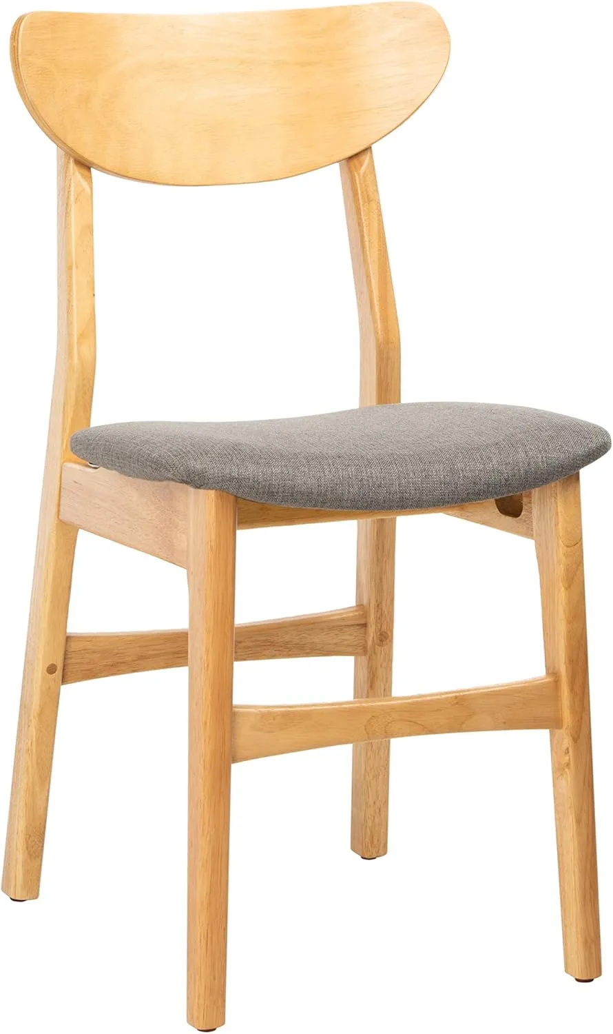 Safavieh Home Lucca Retro Natural and Grey Cushion Dining Chair, Set of 2
