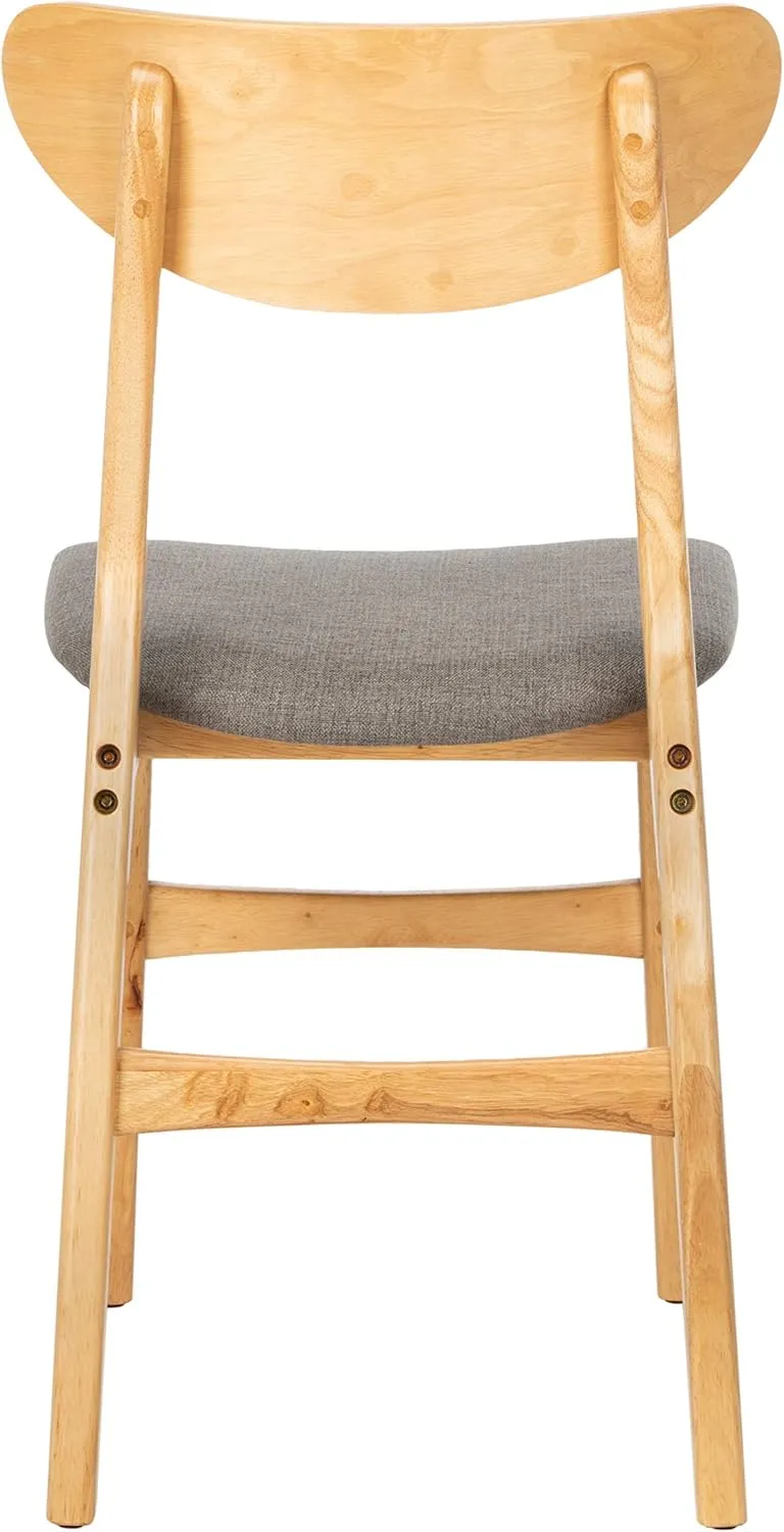 Safavieh Home Lucca Retro Natural and Grey Cushion Dining Chair, Set of 2