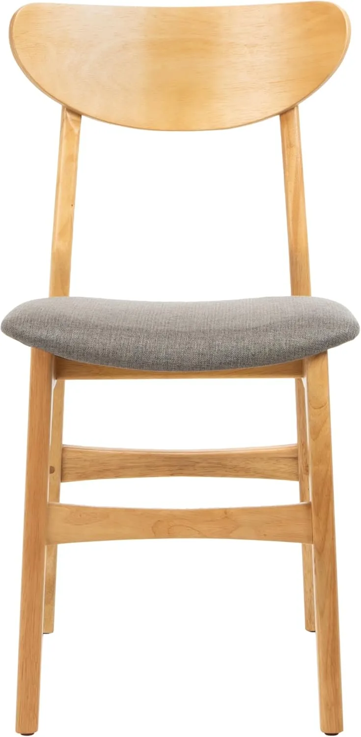 Safavieh Home Lucca Retro Natural and Grey Cushion Dining Chair, Set of 2