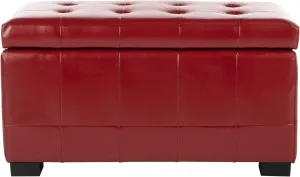 Safavieh Hudson Collection Nolita Leather Small Storage Bench, Red
