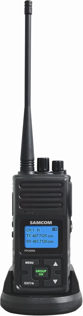 SAMCOM Two Way Radios Long Range Rechargeable, Heavy Duty 2-Way Radio for Adults,5 Watt High Power Walkie Talkie FPCN30A Battery/Group Call Function (Black 1 pcs)