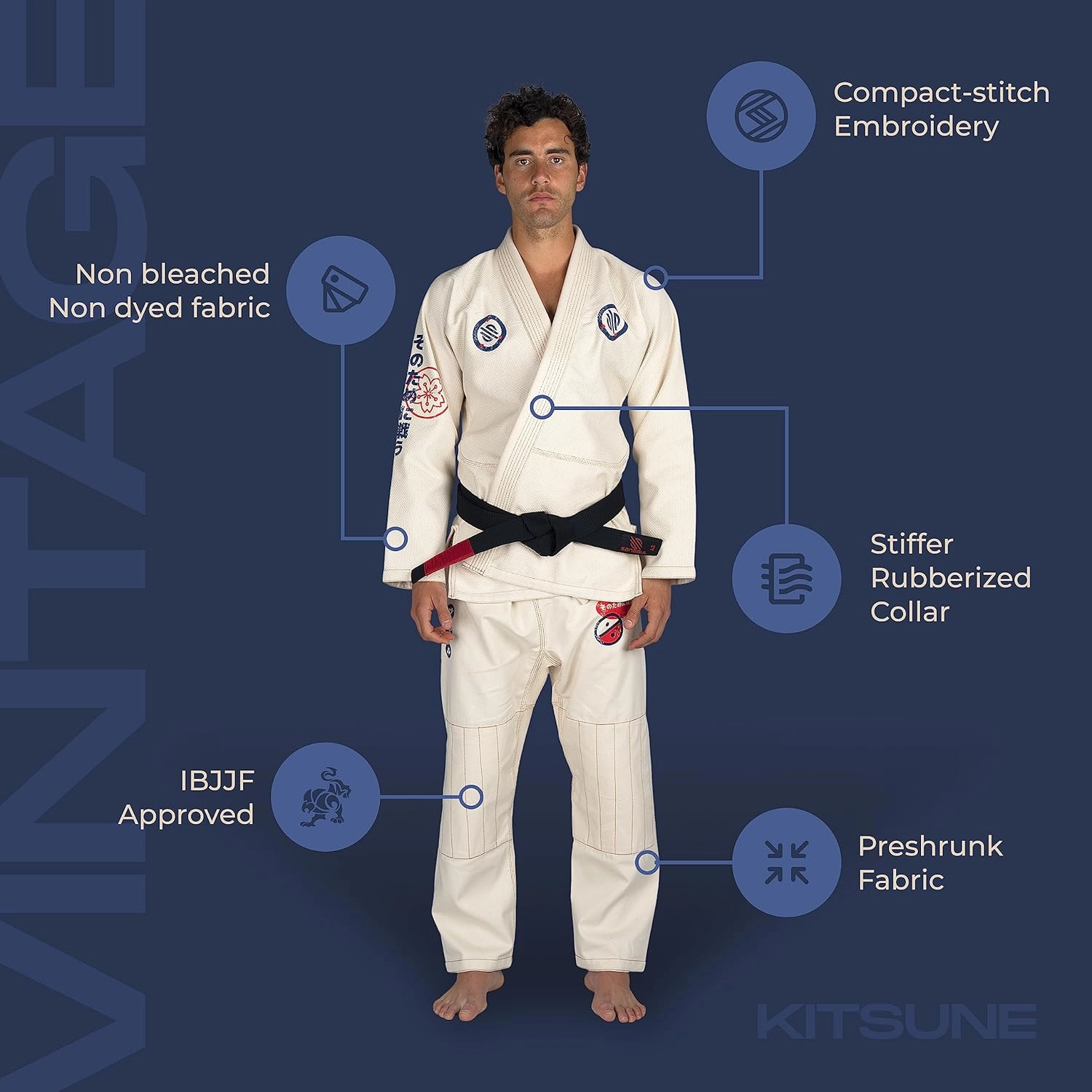 Sanabul Vintage BJJ Gi for Men Unbleached Natural Fabric Martial Arts Uniform