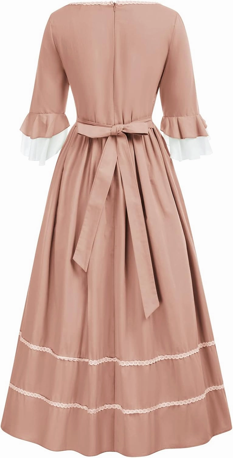 Scarlet Darkness Women Pioneer Colonial Costume Prairie Civil War Dresses