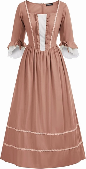 Scarlet Darkness Women Pioneer Colonial Costume Prairie Civil War Dresses