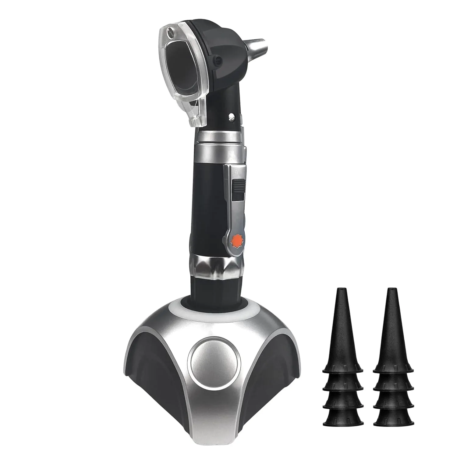 SCIAN Otoscope with Light - Rechargable Diagnostic Ear Care Tool with Fiber Illumination, Pocket Ear Light Otoscope Set for Nurse,Children,Adults,Pets(Black)