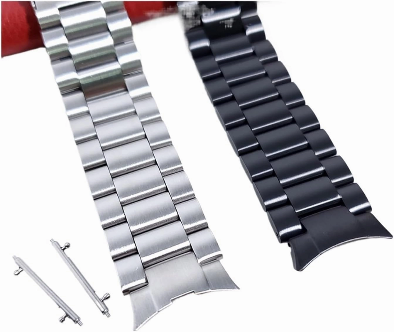 SDFFGHJ No Gaps Stainless Steel Strap Compatible With Galaxy Watch 4 Classic 46mm 42mm/Watch4 44mm 40mm Wrist Band Curved End Metal Bracelet