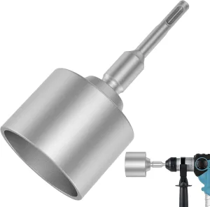 SDS Plus T-Post Ground Rod Driver，Forged Steel Drill Bit Driver, Heavy Duty Hammer Drill Rod Converter, Save Time Ground Rod Driver Tool for Rotary Hammer Drill Ground Rods(2.56inch)
