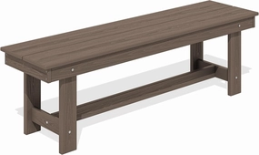 SERWALL 2-Person Outdoor Bench Backless, HDPE Outdoor Benches Weatherproof, 700 Lbs Weight Capacity, Poly Lumber Patio Furniture for Garden, Porch and Park, Coffee