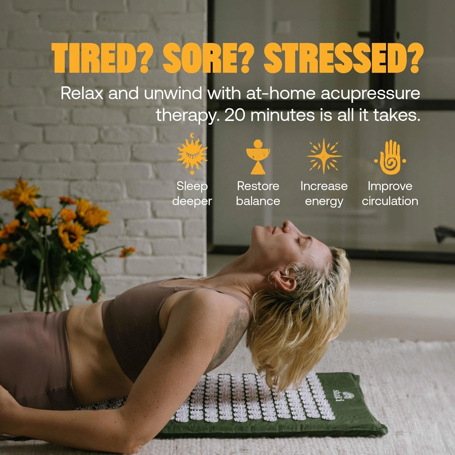 ShaktiMat Classic Acupressure Mat Original Intensity in Green, Relieves Stress & Tension, Promotes Relaxation & Focus | Similar to Acupuncture, No Needles Required | FSA/HSA Eligible