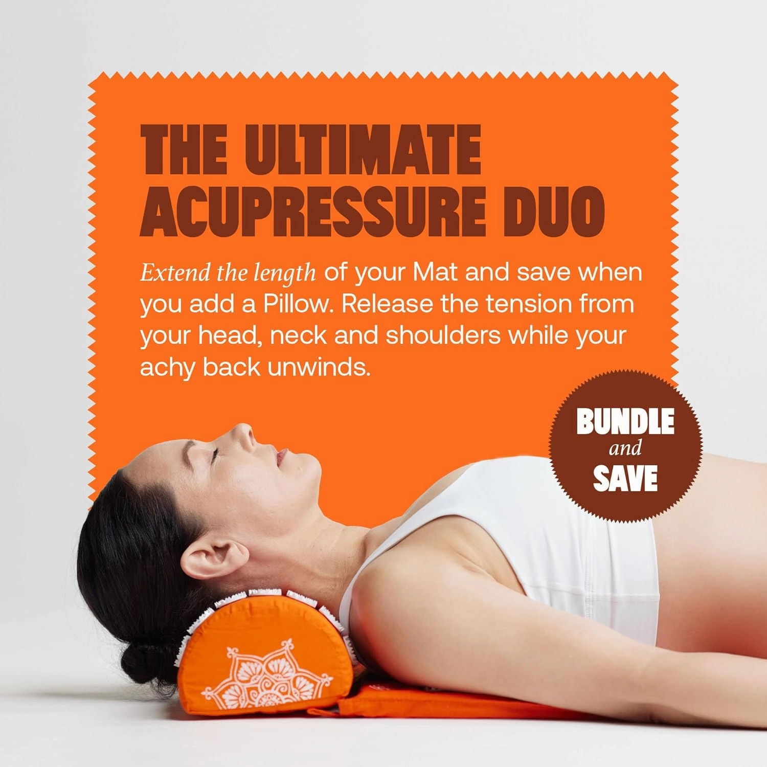ShaktiMat Classic Acupressure Mat Original Intensity in Orange, Relieves Stress & Tension, Promotes Relaxation & Focus | Similar to Acupuncture, No Needles Required | FSA/HSA Eligible