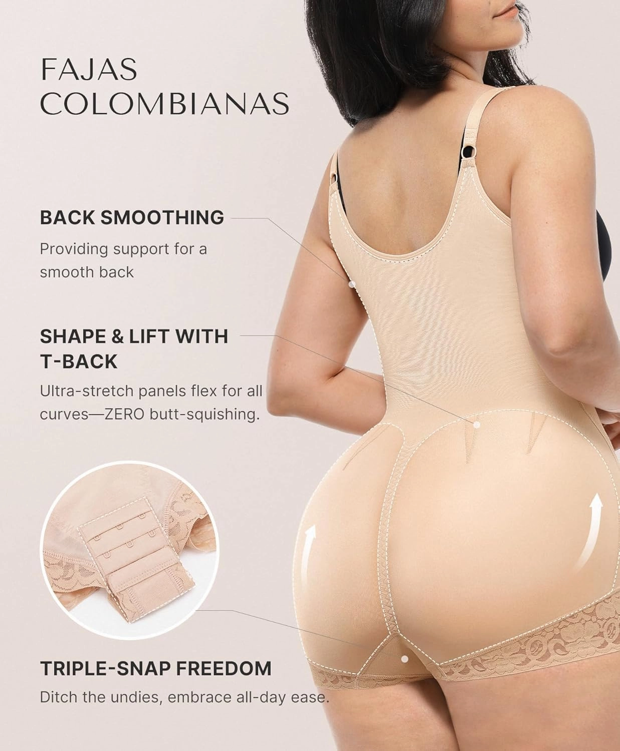 SHAPELLX Shapewear for Women Fajas Colombianas Tummy Control Body Shaper Open Bust Bodysuit with Hook Zipper Closure